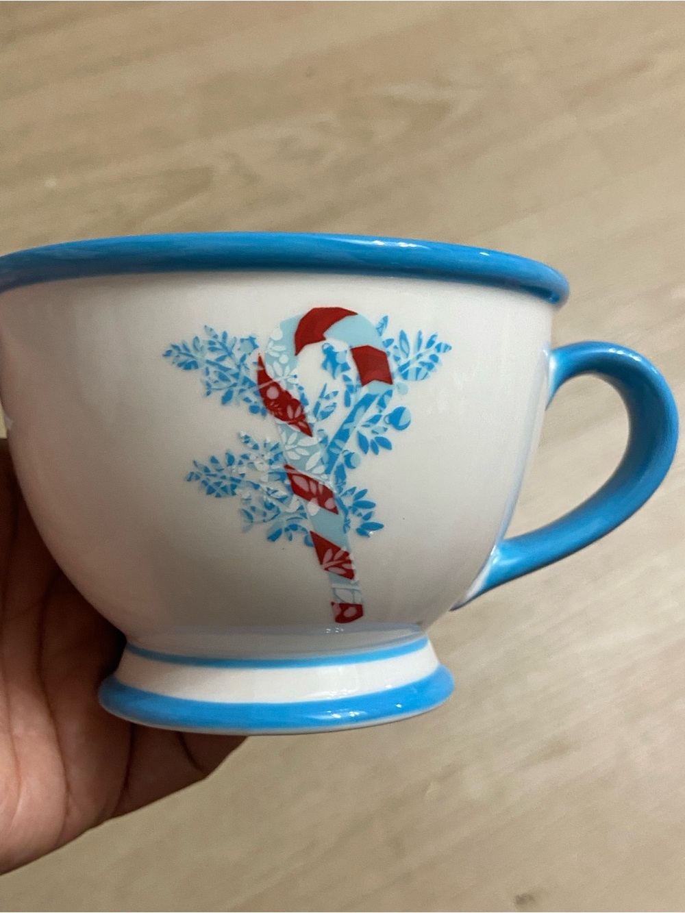 STARBUCKS 2007 JOLLY Footed CHRISTMAS Ceramic Coffee Mug